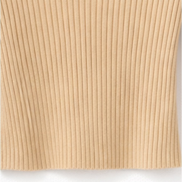 90s Tan Silk Blend Ribbed Mock Sweater Rhinestone zipper Women’s M Y2K Old Money - Picture 6 of 9